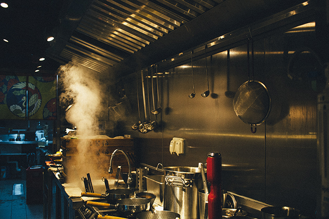 Empty restaurant kitchen