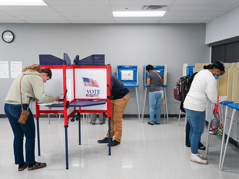 Early voters at the Minneapolis Elections and Voter Services on East Hennepin Avenue.