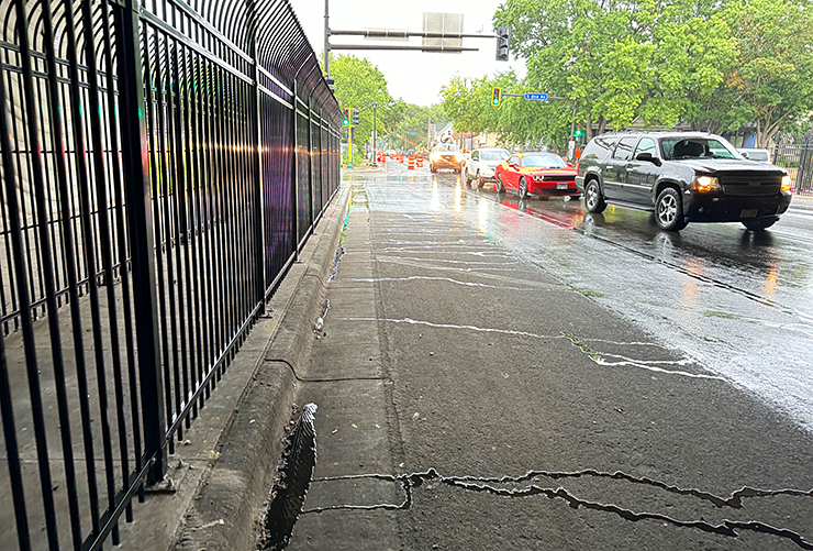 A MnDOT spokesperson sent this statement to MinnPost regarding the fence: “Highway right-of-way and roadways are not safe places for human beings to live and be and for safety reasons fencing needed to be installed in this location.”