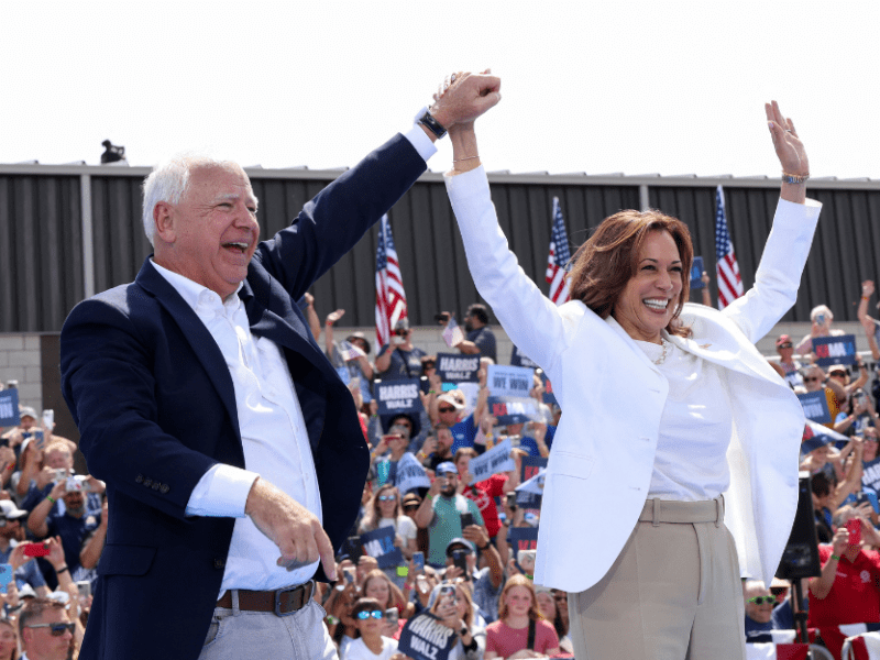 U.S. VP and Democratic presidential candidate Harris and her running mate Minnesota Governor Walz campaign in Eau Claire