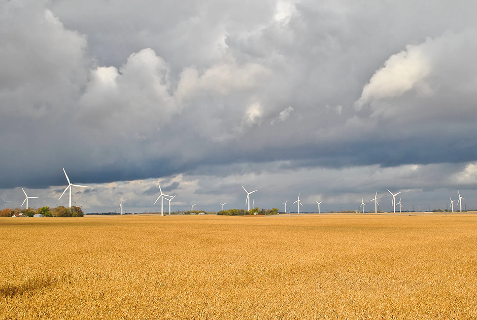 Wind turbines near Alpha, Minnesota.