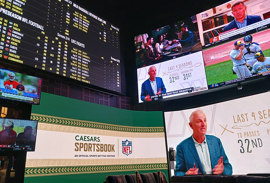 The sports betting area at Caesar’s Palace in Las Vegas, Nevada.