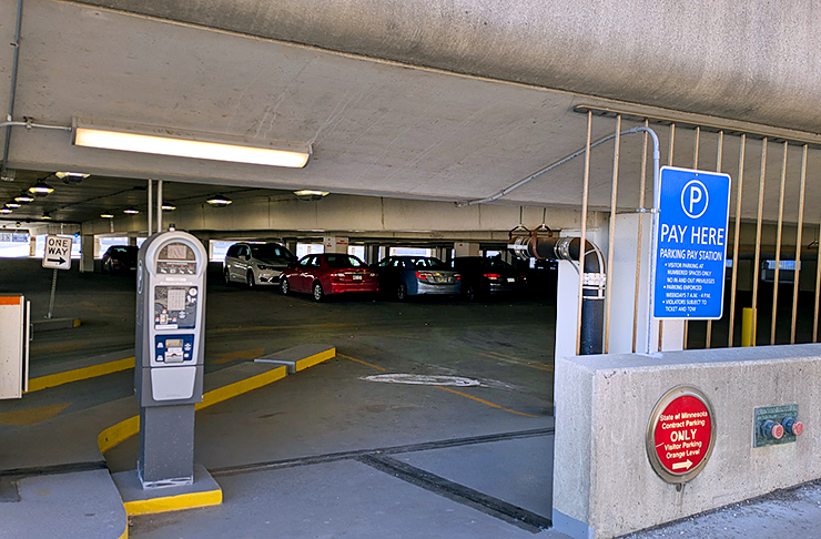 State of Minnesota contract parking ramp entrance.