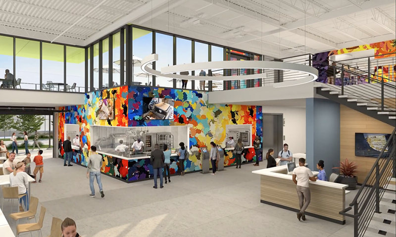A rendering of the interior of NEON’s Collective Kitchens.