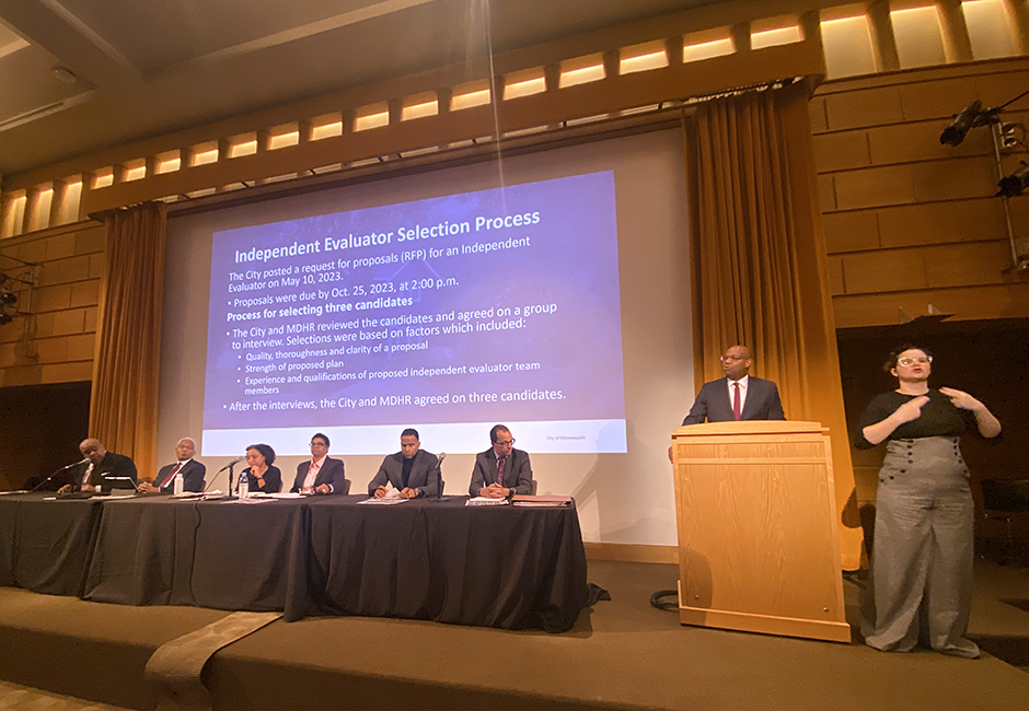 During a public forum Tuesday night, representatives of the three finalists spoke about their experience and approach and also fielded some pointed questions from activists.