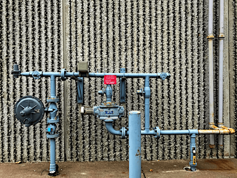 A gas meter at a big-box store in West St. Paul.