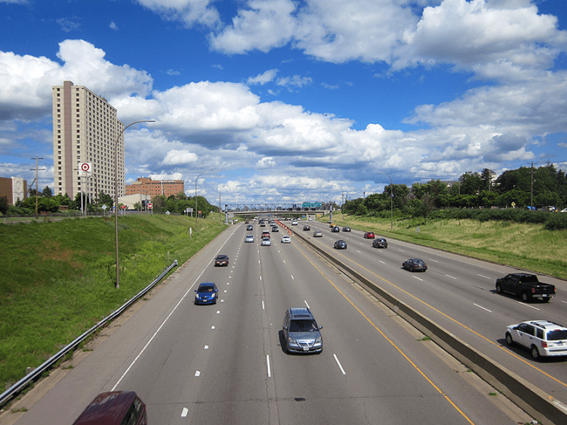 I-94 currently carries between 100,000 and 150,000 cars a day, around 10 times that of an arterial street like St. Paul’s Lexington Parkway.