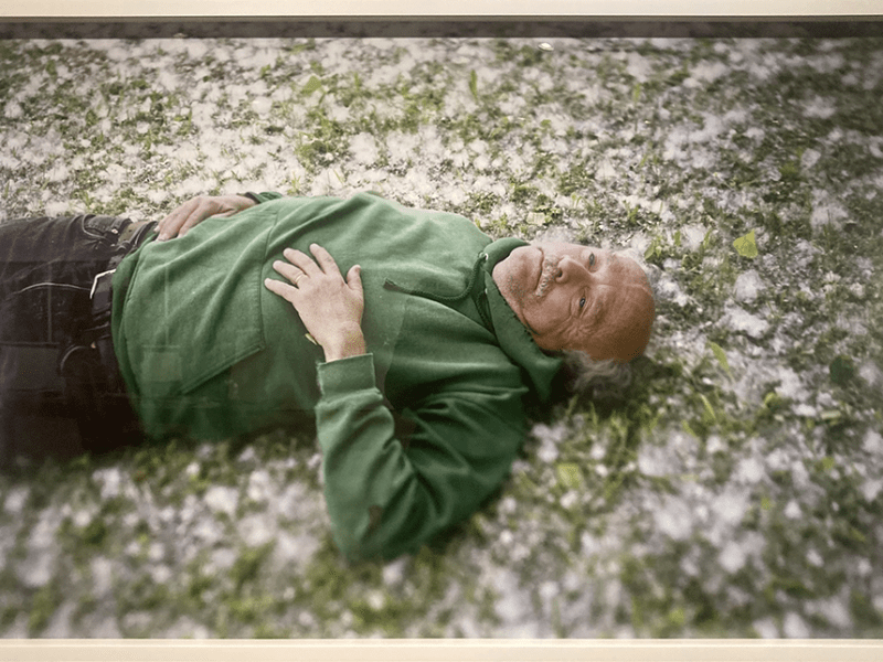"GREEN JIM AT THE FONTI," 2023. Pigmented ink on paper.