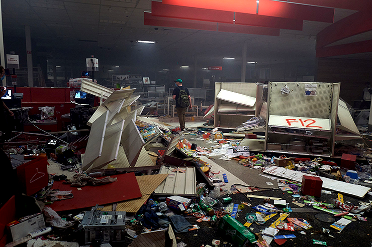 A Target store near the Minneapolis Police Third Precinct was looted and burned.