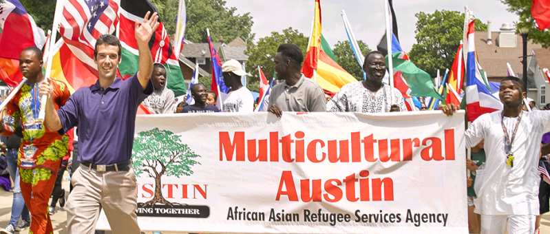 Dan Mueller at the Multicultural Austin 4th of July gathering several years ago.