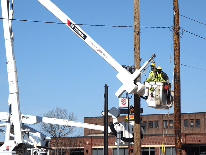 Public Utilities workers working in the North Loop in Minneapolis.
