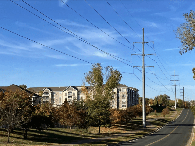 power line and road