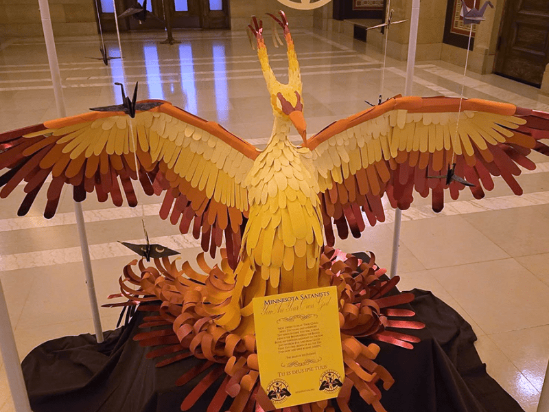 A display from the Minnesota Satanists in the Minnesota State Capitol building.