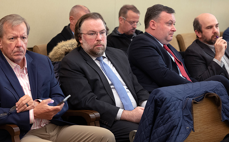 Representatives from the Sports Betting Alliance, from left: Paul Cassidy, David Priestwood, Scott Ward and Andy Pomroy shown at Wednesday’s committee hearing.