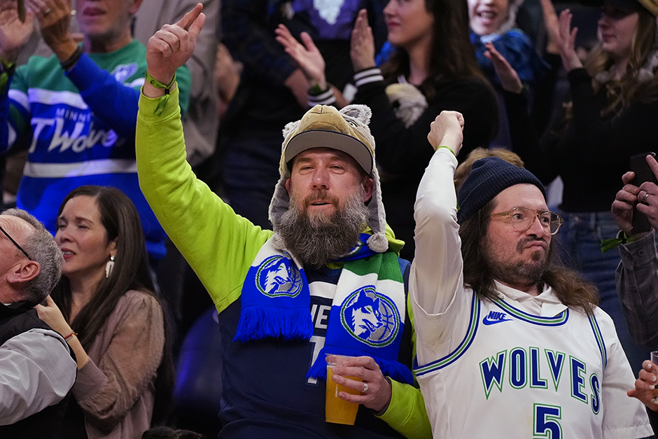 Timberwolves fans cheered on their team as they played the Washington Wizards in the fourth quarter at Target Center on Saturday.