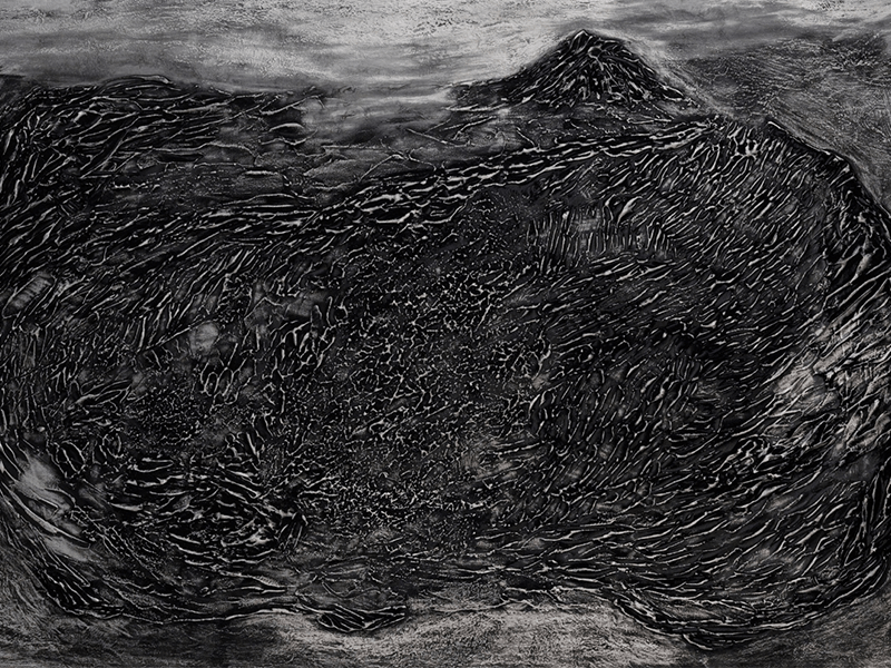 Mixed media artist David Goldes offers stark landscapes for dark times